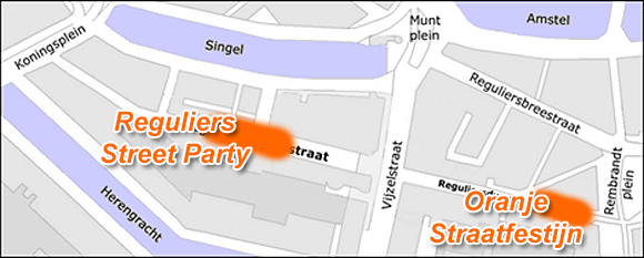 King's Day street parties @ Reguliersdwarsstraat