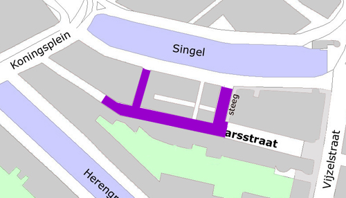Pedestrian area in Reguliersdwarsstraat